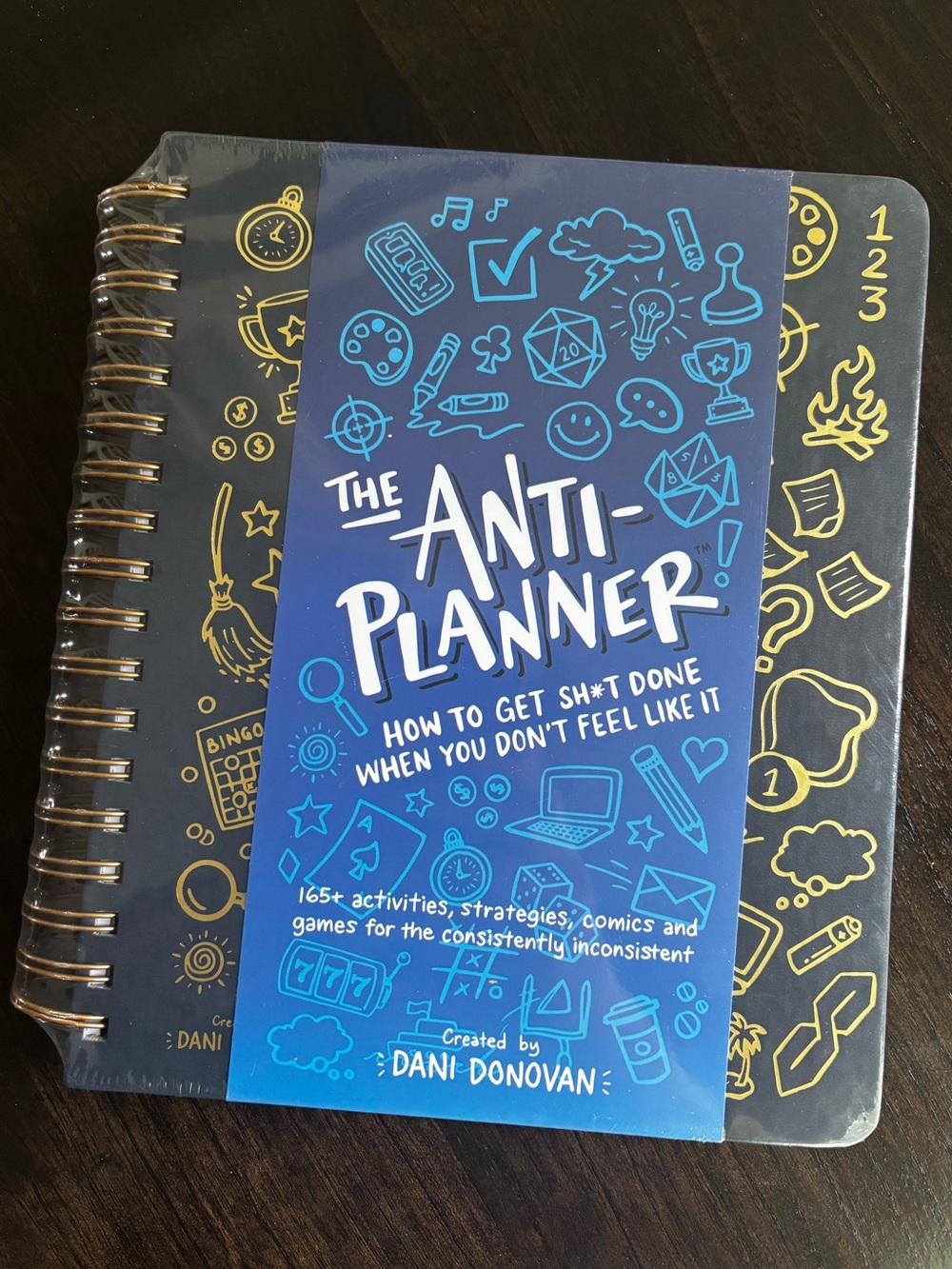 The Anti-Planner Spiral Notebook by — Black & Gold NEW